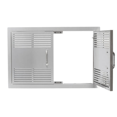 Bull 30 Inch Dual-Lined Vented Stainless Steel Double Access Doors | Magnetic Door Latches
