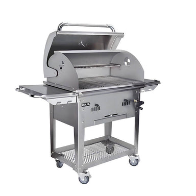 Bull Bison Premium 30-Inch Freestanding Charcoal Grill | Dual Shelves