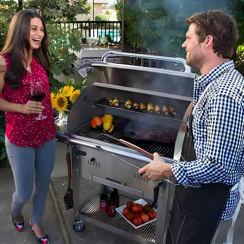Bull Bison Premium 30-Inch Freestanding Charcoal Grill Lifestyle