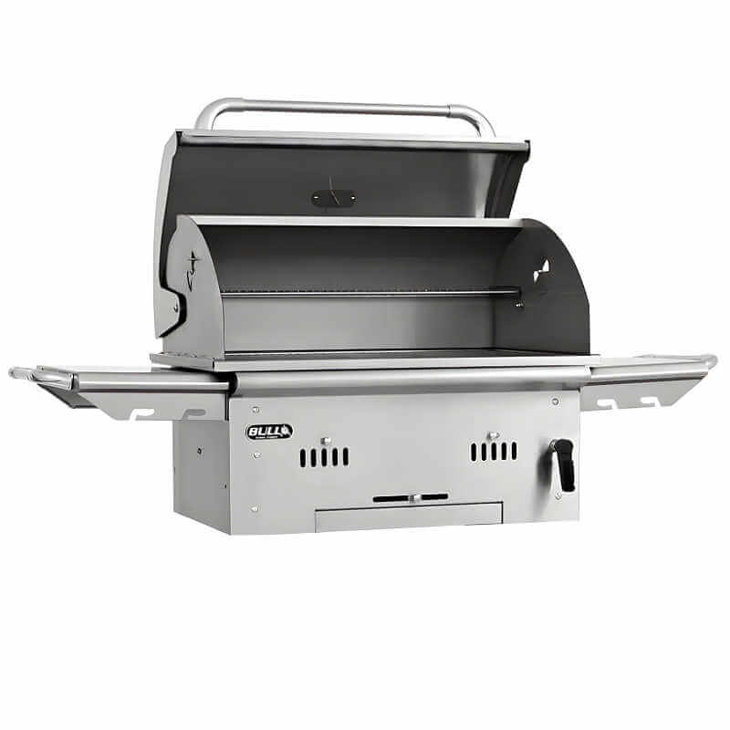 Bull Bison Premium 30-Inch Built-In Charcoal Grill | Dual Shelves