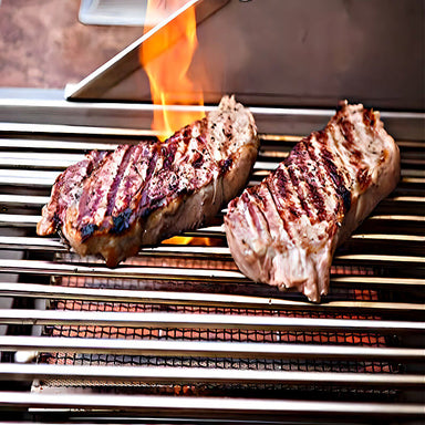 Bull Infrared Searing Gas Grill Burner | Shown Searing Steaks