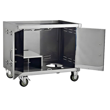 Bull 24 Inch Stainless Steel Grill Cart With Amble Storage Space and Secure Propane Tank Holder