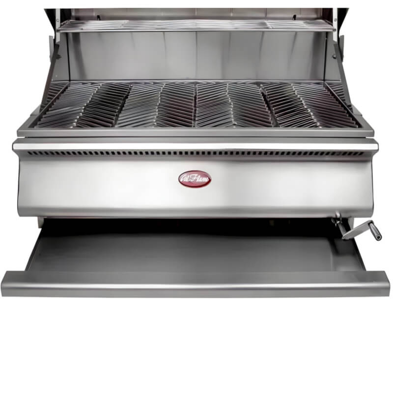 Cal Flame G Series 32 Inch Charcoal Built In Grill | Grease Tray Pullout Drawer