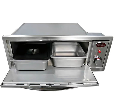 Cal Flame 2-in-1 Built-In 110V Electric Stainless Steel Outdoor Warming & Pizza Oven