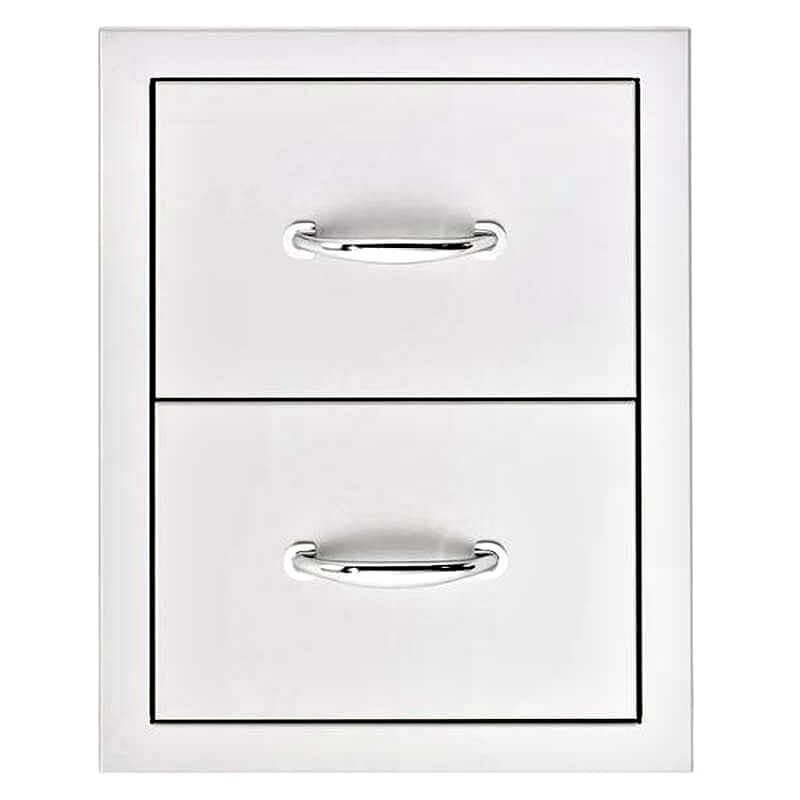 EZ Finish 8 Ft Ready-To-Finish Grill Island | Summerset 17-Inch Double Drawer | Polished Drawer Handles