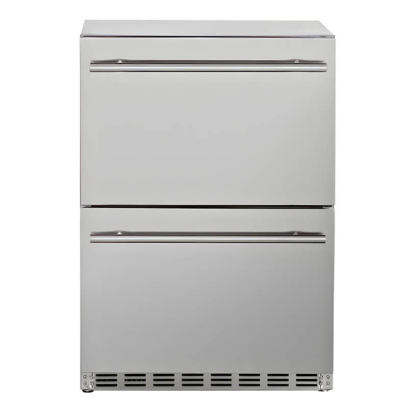 EZ Finish Systems 8 Ft Ready-To-Finish Grill Island | Summerset 24-Inch 5.3c Refrigerator | Front Venting