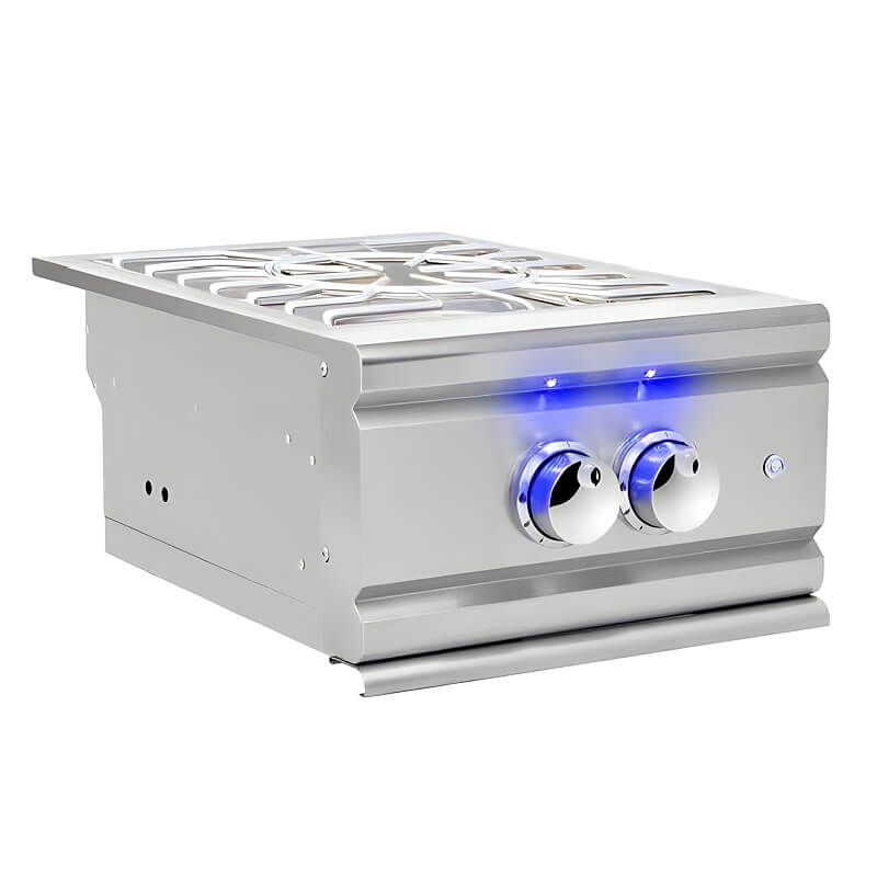 EZ Finish Outdoor Systems Ready-To-Finish Grill Island | Summerset TRL Power Burner | Blue LED Lights on Gas Controls
