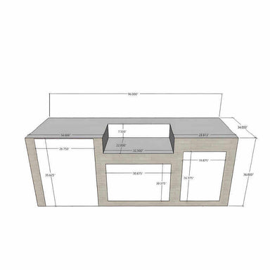 EZ Finish Outdoor Systems 8 Ft Ready To Finish Outdoor Kitchen