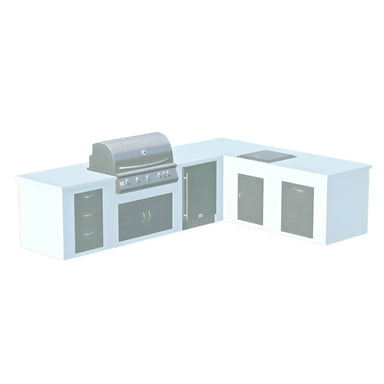 EZ Finish Systems L Shaped Ready To Finish Outdoor Kitchen | 3D Design