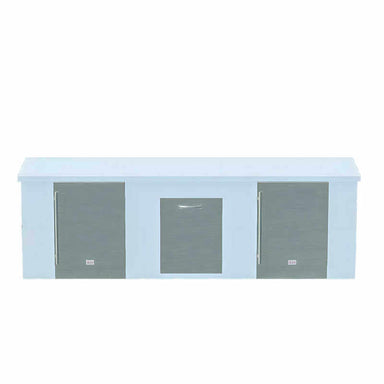 EZ Finish 9.5 Ft Unfinished Outdoor Kitchen Straight Island | 3D Design Front View