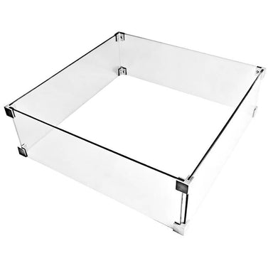 Elementi 18-Inch Square Tempered Glass Wind Screen for Fire Tables - ORG103-WS