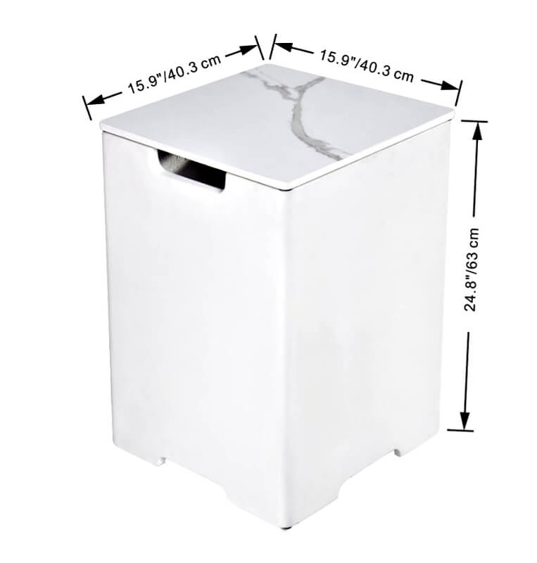 Elementi Plus 24 Inch Square Propane Tank Cover - ONB402BW with Dimensions
