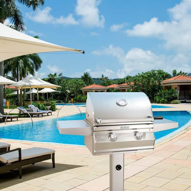 Fire Magic Choice Multi-User Accessible 24-Inch Grill On Patio Post - In Common Pool Area