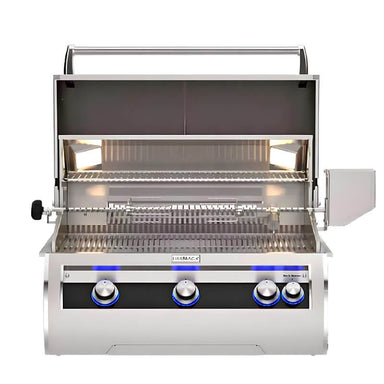Fire Magic E660I Echelon Diamond 30 Inch Built-In Gas Grill w/ Analog Thermometer | Opened Grill Hood