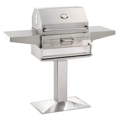 Fire Magic Legacy 24-Inch Smoker Charcoal Grill On Patio Post