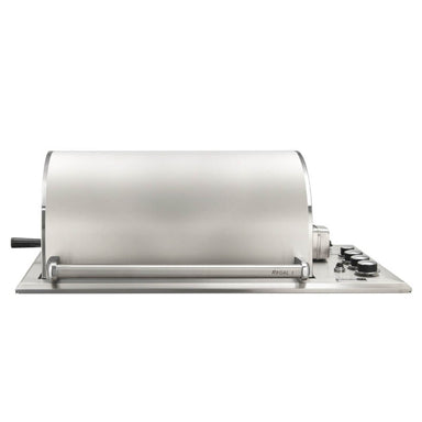 Fire Magic Legacy Regal I Drop-In Countertop Gas Grill With Rotisserie | Stainless Steel Hood Rear View