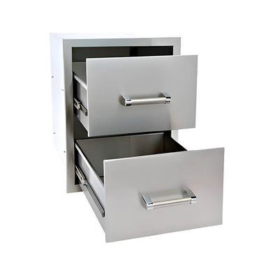 Kokomo Grills 22 Inch Stainless Steel Double Drawer | 304 Stainless Steel Construction