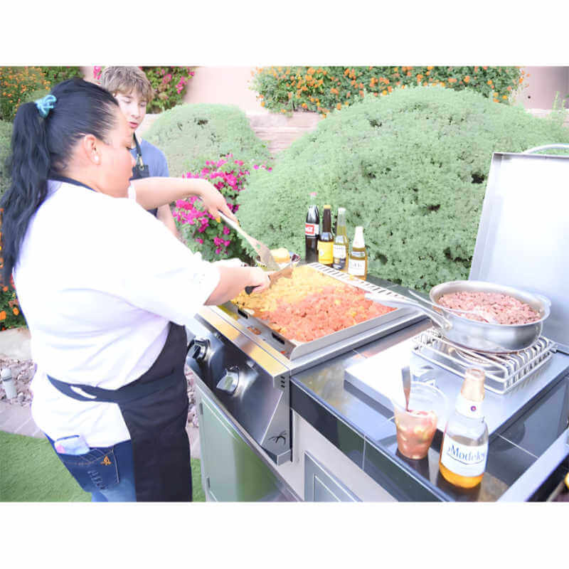 Kokomo Grills 22 Inch Teppanyaki Built-In Gas Griddle | Perfect for Outdoor Kitchen Versatility