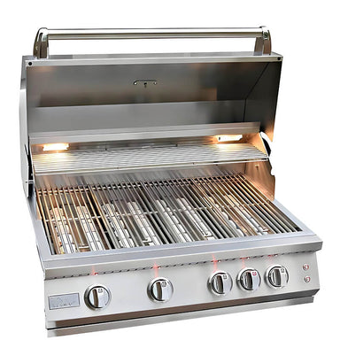 Kokomo Grills Professional 32 Inch 4 Burner Built in Gas Grill  | Double Lined Grill Hood