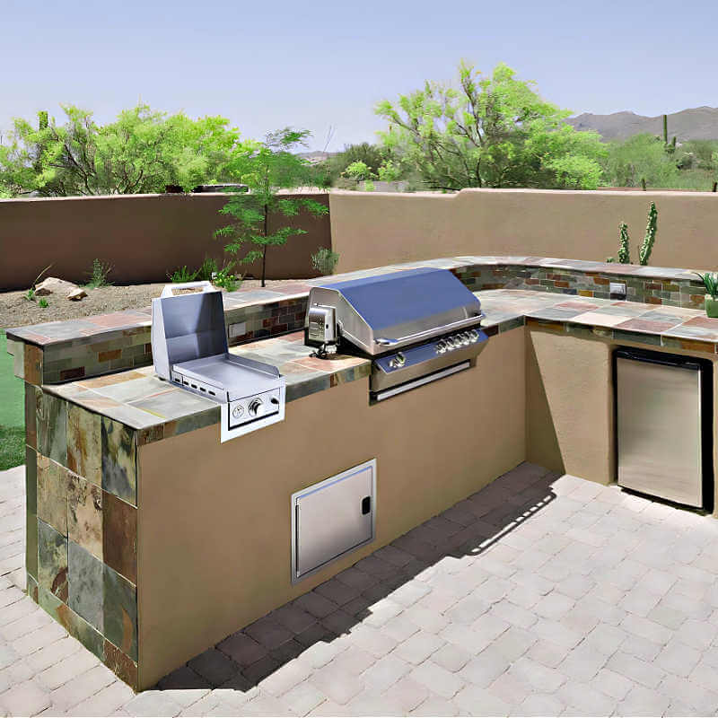 Le Griddle 16 Inch Wee Gas Griddle in Outdoor Kitchen