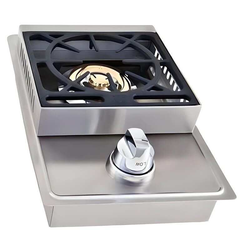 Lion Advanced Q BBQ Island: Stainless Steel Single Side Burner | Drop-in Countertop Installation
