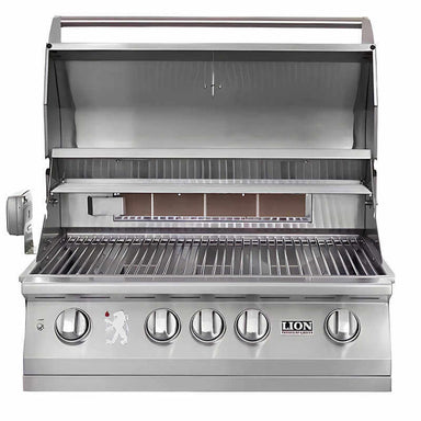 Lion L75000 32-Inch 4-Burner Stainless Steel Built-In Grill | Double Lined Grill Hood