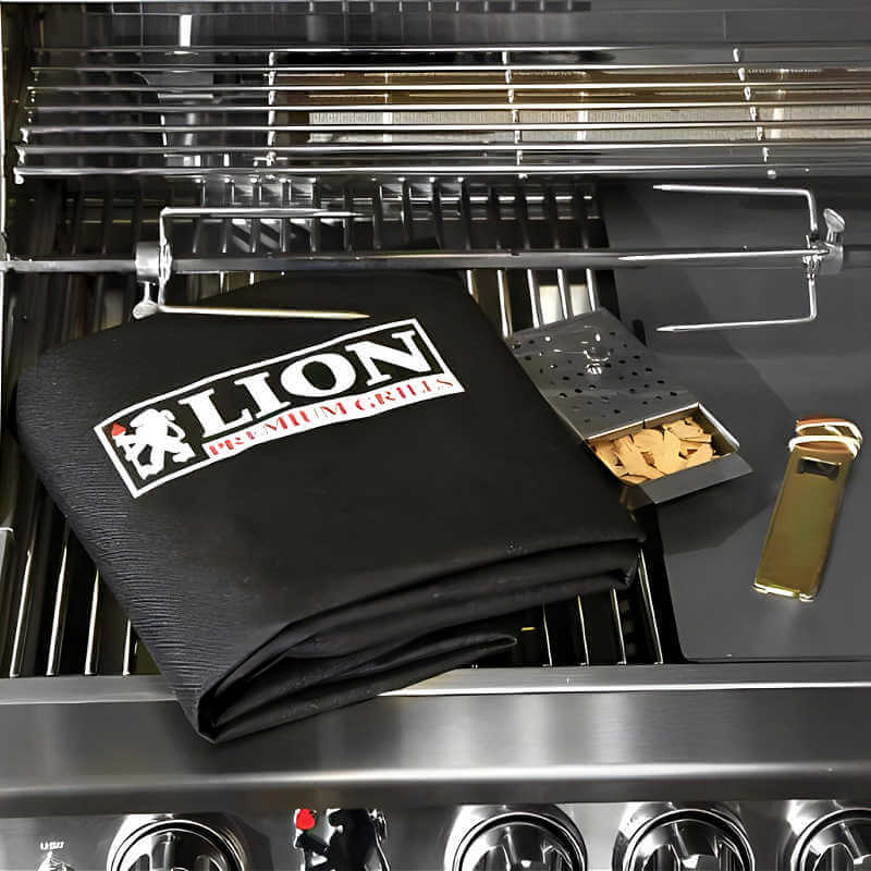 Lion Premium Q BBQ Island: Lion L90000 40-Inch 5 Burner Gas Grill | Accessory Kit Included
