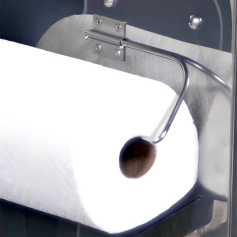 Lion Premium Q BBQ Island: 33-Inch Double Access Door | Paper Towel Rack Close-Up