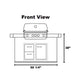 Lion Prominent Q BBQ Island: L75000 32-Inch Grill & 33-Inch Combo | Front View Dimensions
