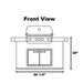 Lion Prominent Q BBQ Island: L75000 32-in Grill & 33-in Double Door | Front View Dimensions