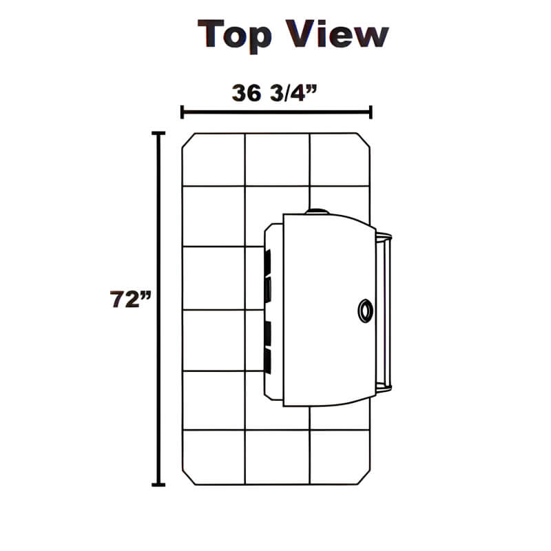 Lion Prominent Q BBQ Island: L75000 32-in Grill & 33-in Double Door | Top View Dimensions