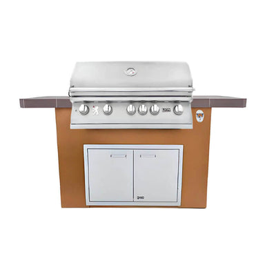 Lion Prominent Q BBQ Island: L90000 40-in Grill & 33-in Double Door