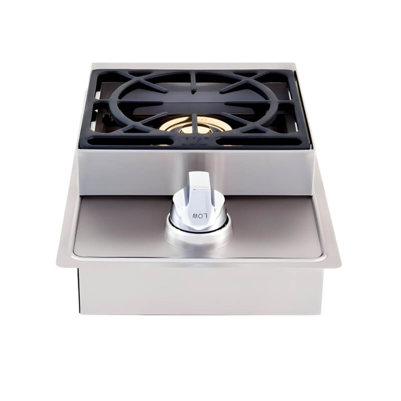 Lion Quality Q BBQ Island: Drop-In Stainless Steel Single Side Burner | Reversible Wok Grate