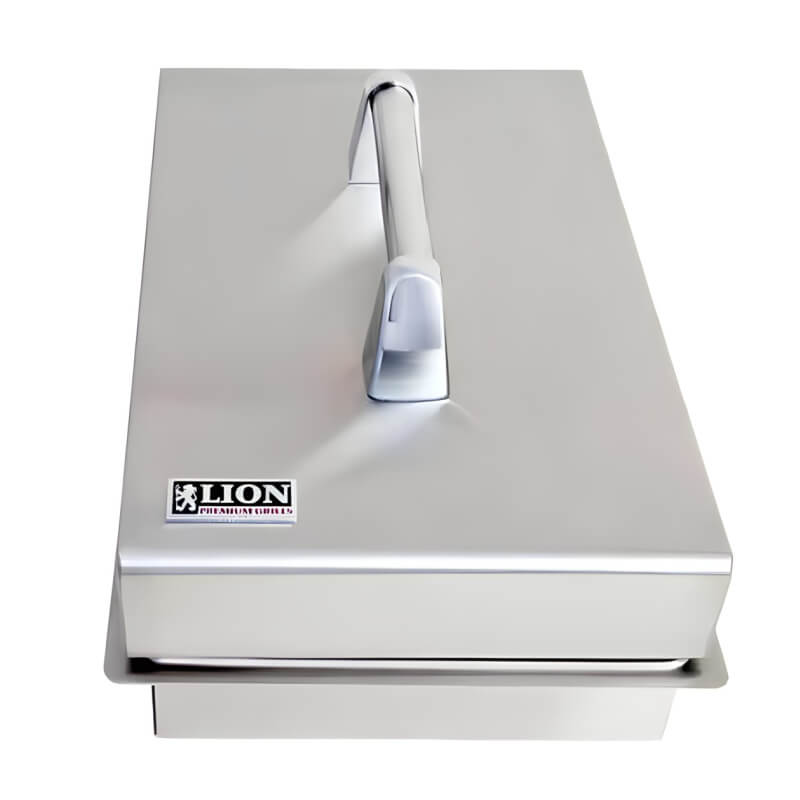 Lion Sensational Q BBQ Island: Lion Drop-In Single Side Burner | Stainless Steel Lid with Handle