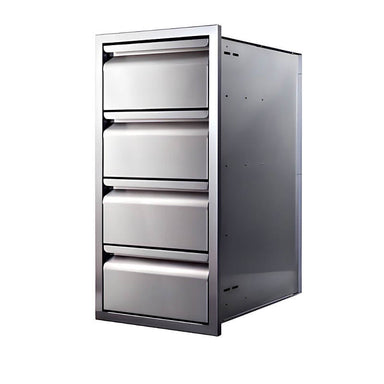 Memphis Grills 15-Inch Stainless Steel Quadruple Access Drawer | Recessed Drawer Handles