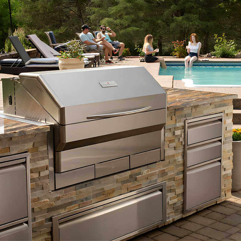 Memphis Grills Elite Built-In ITC3 Pellet Grill | Shown in Grill Island