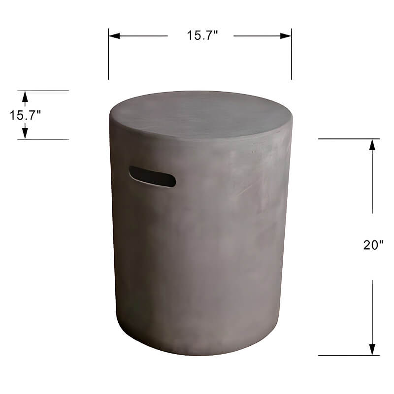 Modeno 16 Inch Round Propane Tank Cover Light Gray Dimensions