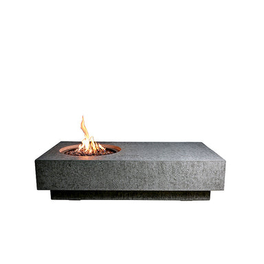 Elementi Metropolis Rectangular Concrete Fire Table in Light Gray with Flame
