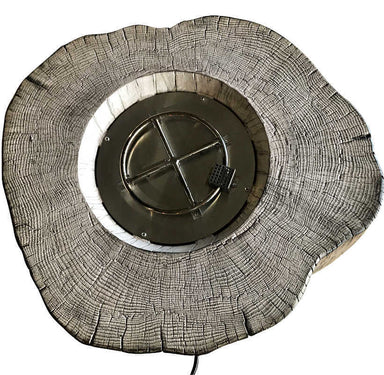 Elementi Manchester Round Driftwood Concrete Fire Table with Durable Burner Pan