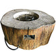 Elementi Manchester Round Driftwood Concrete Fire Table with Safe and Easy Ignition