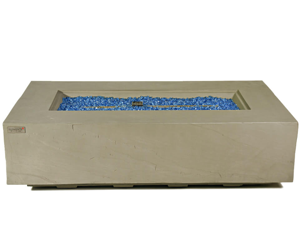 Elementi Plus Meteora Space Gray Concrete Rectangular Fire Table  Made From Concrete