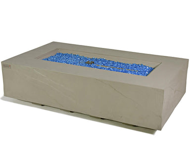 Elementi Plus Meteora Space Gray Concrete Rectangular Fire Table  with Blue Fire Glass