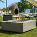 Elementi Plus Capertee Space Grey Concrete Square Fire Table With Flame Outdoors