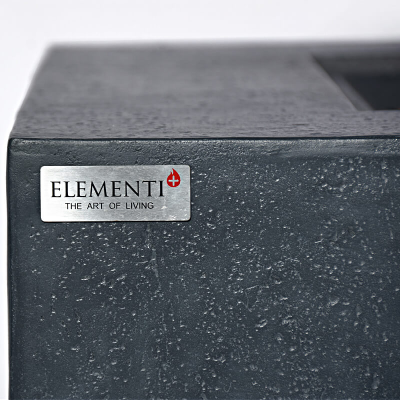 Elementi Plus Bergen Dark Gray Concrete Square Fire Table with Wide Ledge