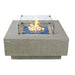 Elementi Plus Victoria Light Gray Concrete Square Fire Table with Caribbean Blue Fire Glass