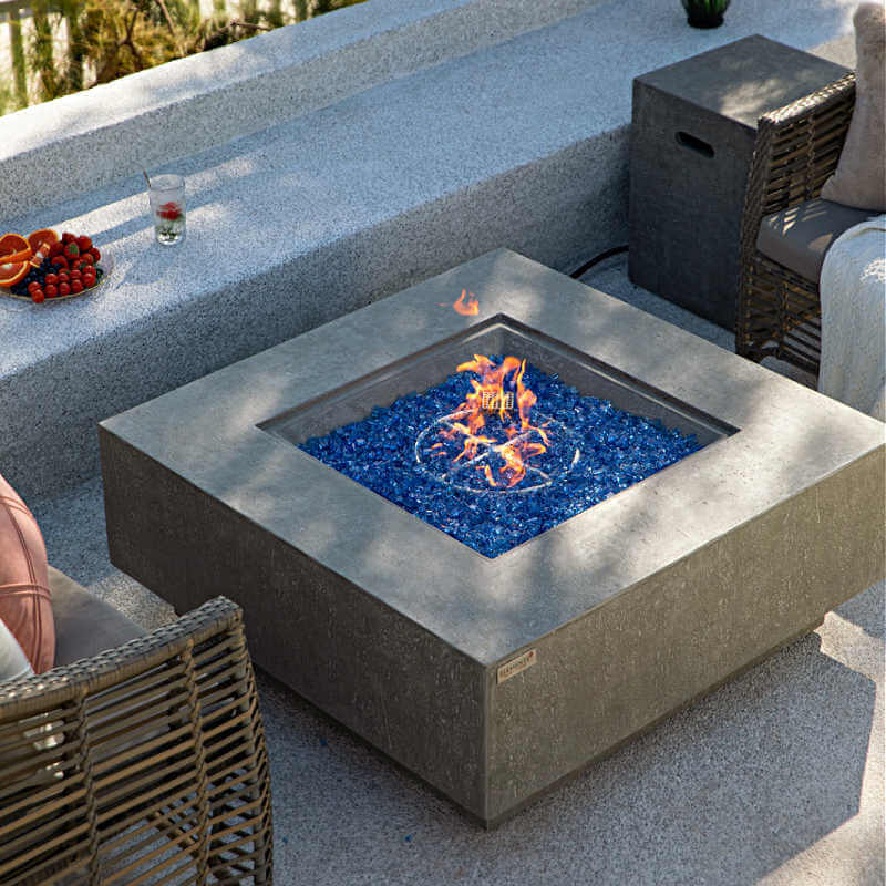 Elementi Plus Victoria Fire Table with High Powered Burner on Patio