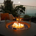 Elementi Plus Colosseo Round Gray Concrete Fire Table for Warmth in your Outdoor Space at Night