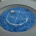 Elementi Plus Colosseo Round Gray Concrete Fire Table with Caribbean Blue Fire Glass