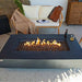 Elementi Plus Positano Slate Black Concrete Fire Table with Bronze Fire Glass on Patio
