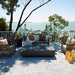 Elementi Plus Cannes Slate Black Concrete Rectangular Fire Table with large entertainment space 